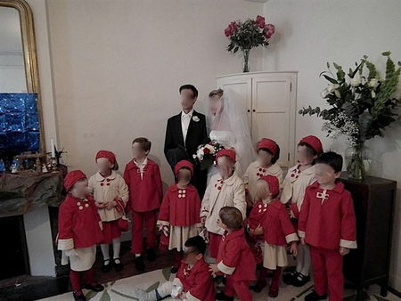 Cortège Catherine: vareuses rouges et beiges