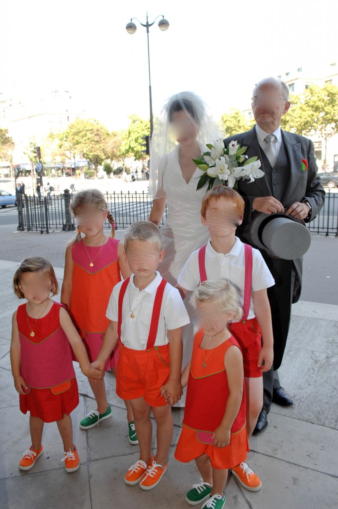 Enfants d honneur orange et rose moderne