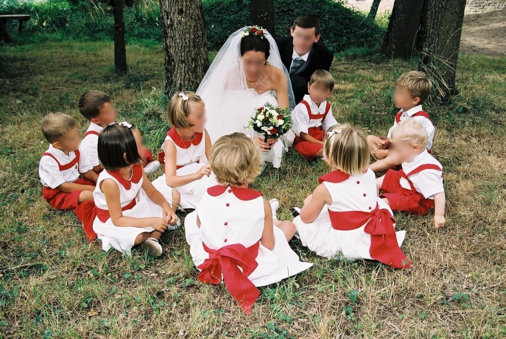 enfants d honneur en rouge et blanc