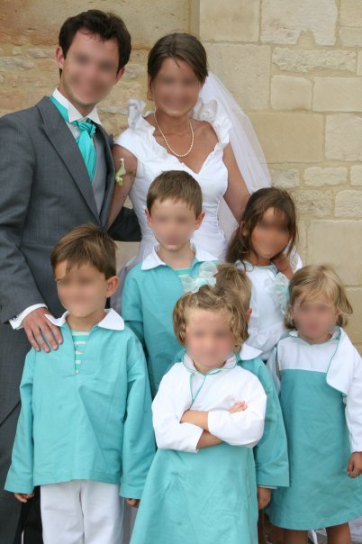 Enfants d honneur turquoise et blanc