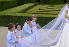 Cortège Jeanne: vareuses et robes bleu dragée