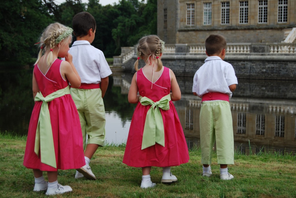 enfants d honneur fuchsia anis