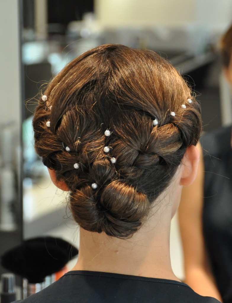 chignon mariee perles