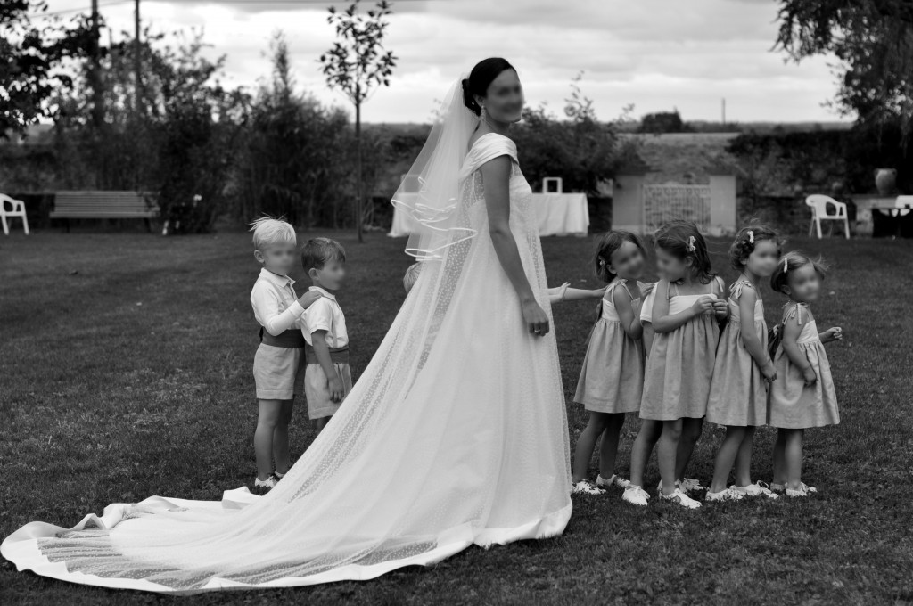 Robe de mariée de Pauline: organza et plumetis