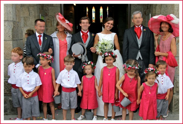 Cortège Joséphine: fuchsia et gris perle