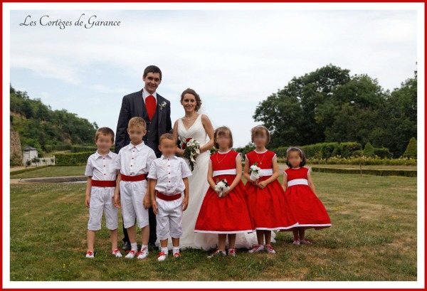 Cortège Blandine: rouge et blanc inversés, façon Comtesse de Ségur