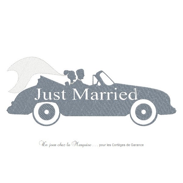 En boutique: motif de broderie Just Married !