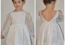 Robe dos nu et manches longues bouffantes