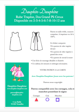 Patron de robe trapèze du 2 au 12 ans
