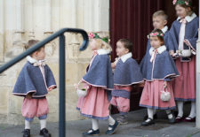 Cortège Béatrice: gris et vieux rose, en hiver