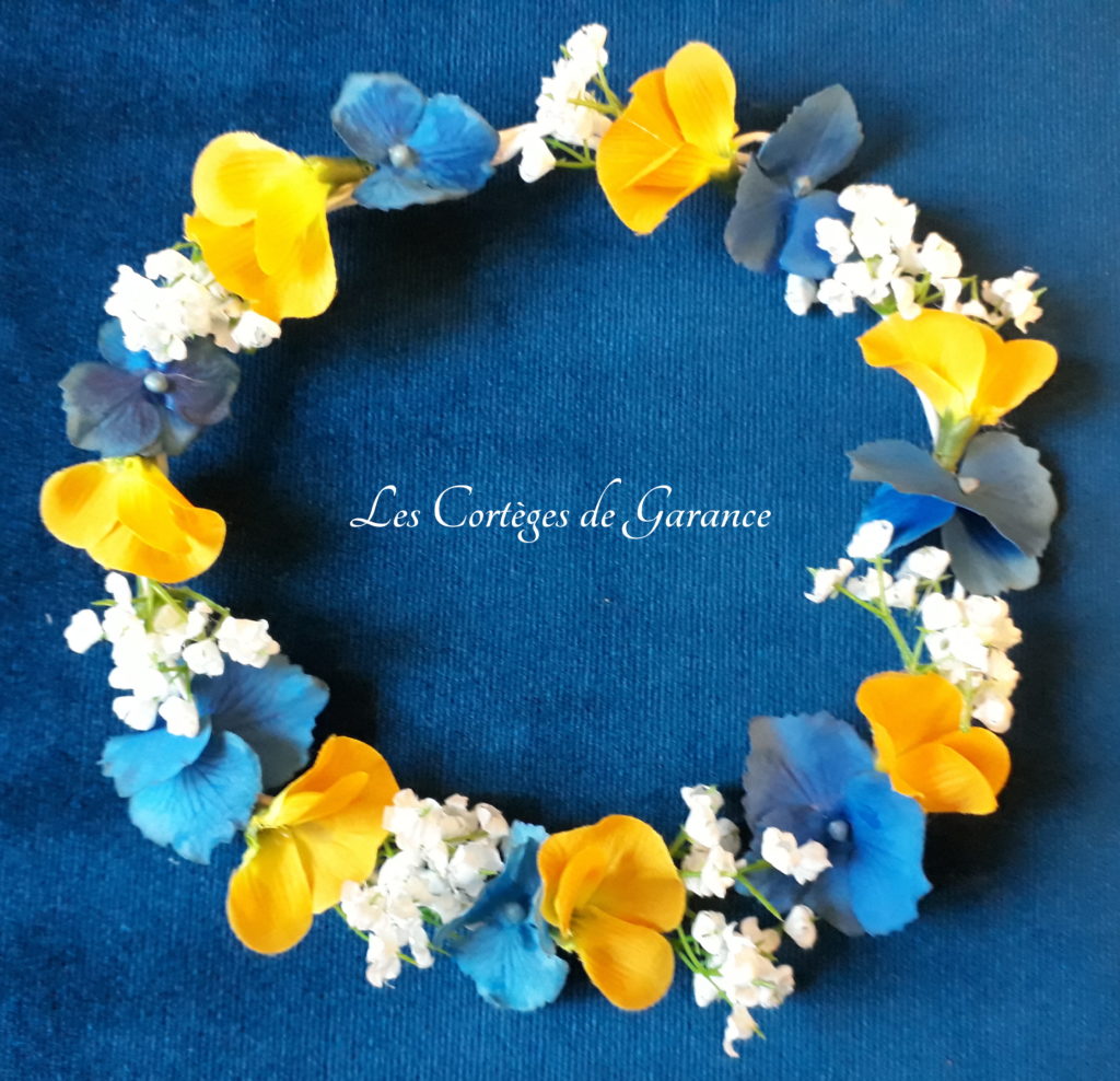 couronne de fleurs cortège