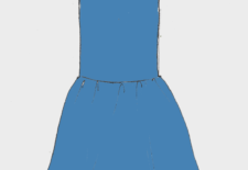 Robe taille basse et son col pétale très féminin