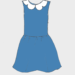 Robe taille basse et son col pétale très féminin
