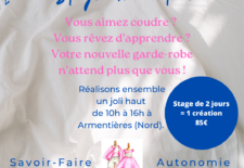 Stage couture pour ado dès 11 ans, vacances de Pâques (Nord)